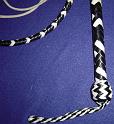5ft Black and White 8 plait Custom Classic American Bullwhip C